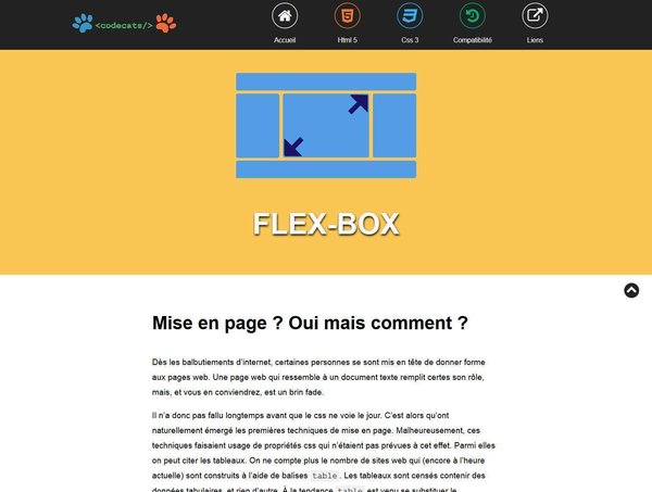 Projet Codecats Page Flexbox