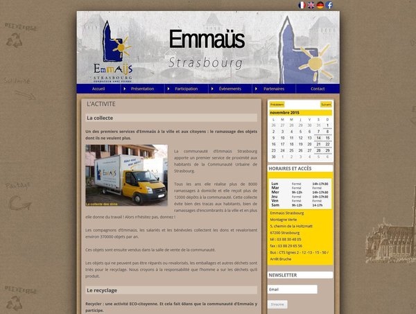 Projet Emmaus Strasbourg Page Activité