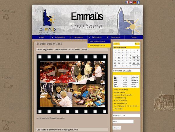 Projet Emmaus Strasbourg Page Évènements